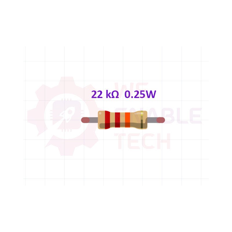 22k ohm 0.25W Resistor (ප්‍රතිරෝධක)