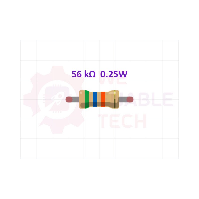56k ohm 0.25W Resistor (ප්‍රතිරෝධක)